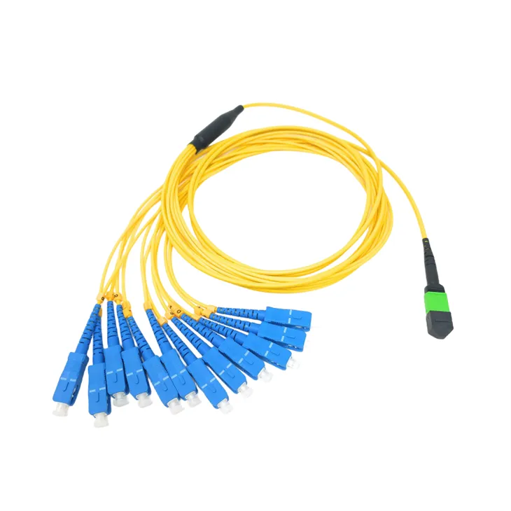 MPO Pou LC 12 Nwayo Fibre Optique Patch kòd